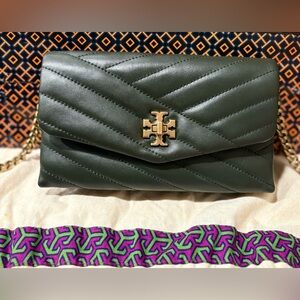 Tory Burch Dark Green Quilted purse